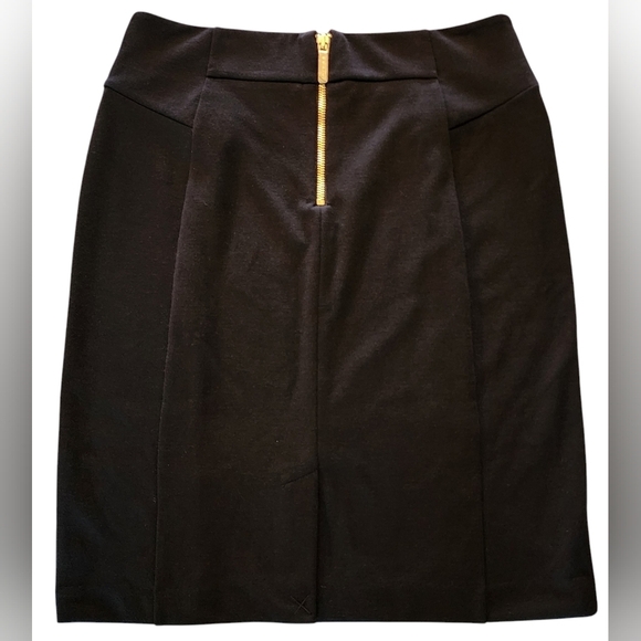 Michael Kors Black Pencil Skirt with Gold Zipper Accents. - Picture 2 of 8